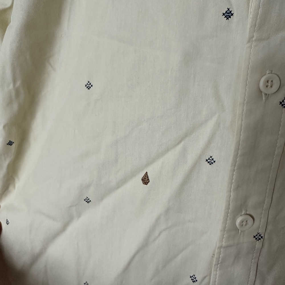 Volcom Men's Cream/Yellow Patterned Button Down Shirt‎ - Picture 5 of 9
